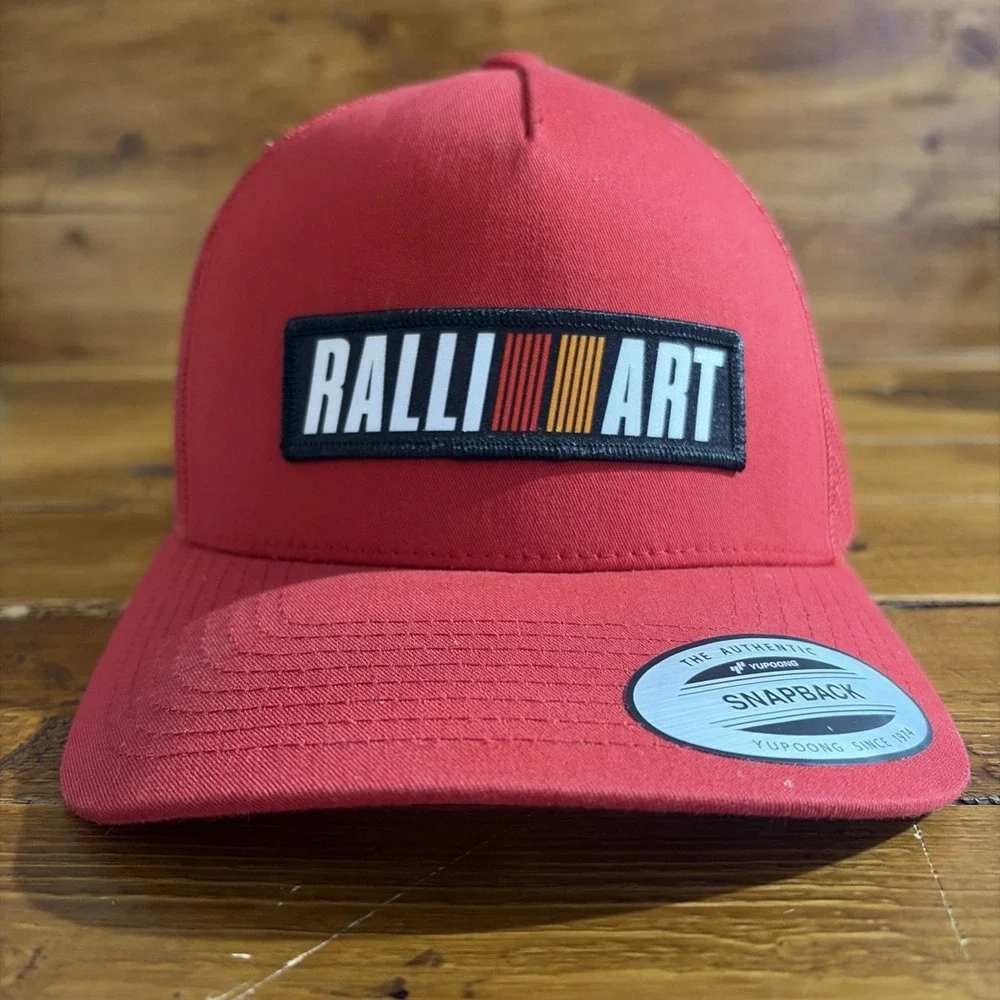 Yupoong Ralliart Trucker Hat Mens OSFA Red Mitsubishi‎ Racing Snapback Cap